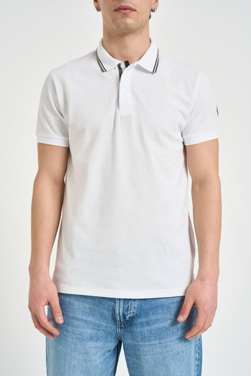 Polo uomo piqué bianca