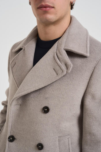 Cappotto uomo doppiopetto corto grigio chiaro - 3