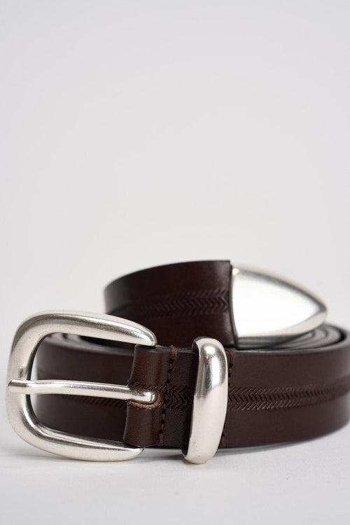 Cintura uomo in pelle marrone - 2
