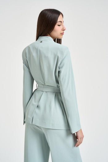 Blazer donna con fusciacca celeste - 4