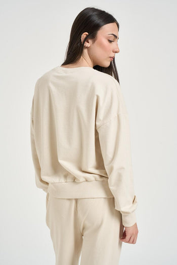 Set coordinato donna relaxed fit panna - 4