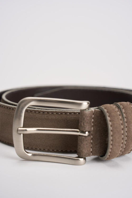 Cintura uomo in suede taupe - 2