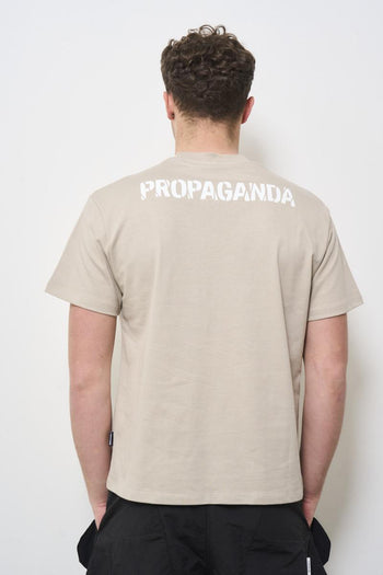 T-shirt uomo girocollo beige - 3