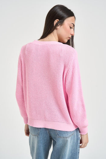 Cardigan donna rosa - 3
