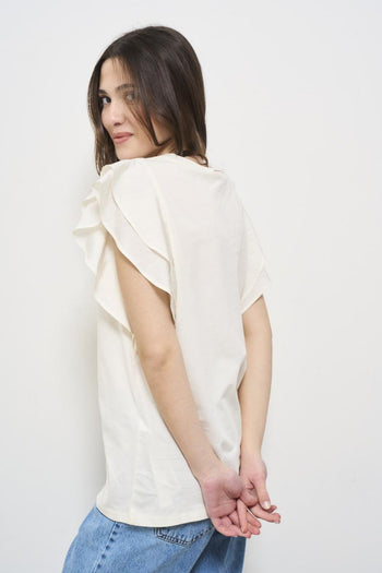 T-shirt donna girocollo bianco - 5