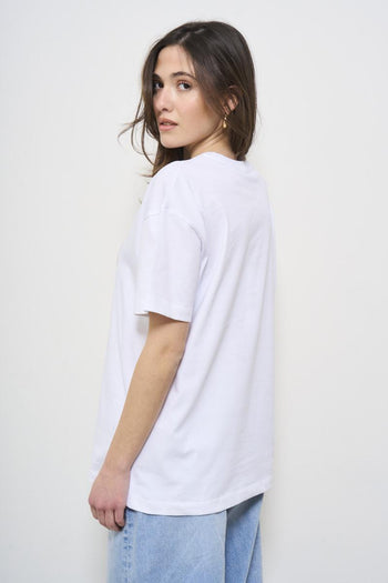 T-shirt donna bianca con stampa colorata - 3