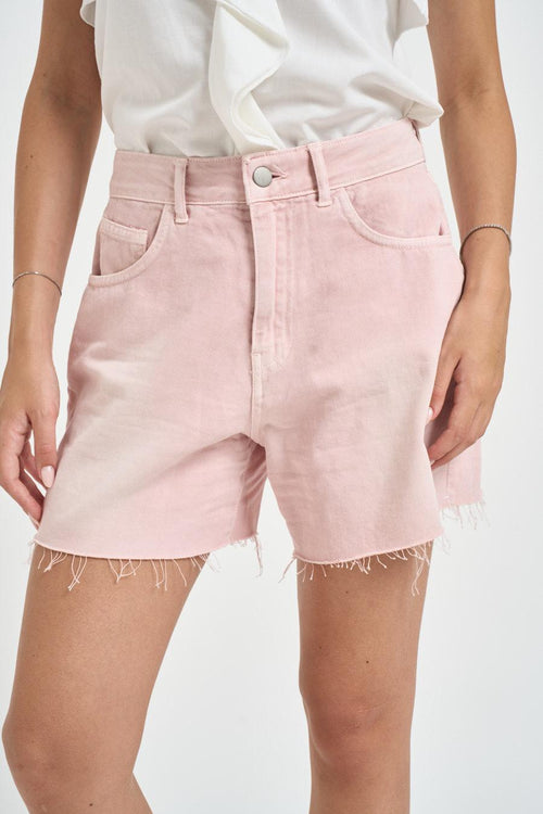 Short donna in denim rosa - 1
