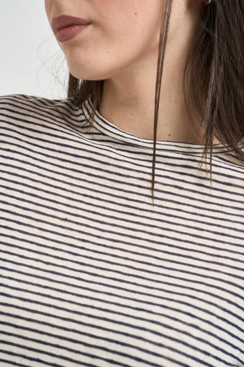 Maglia donna a righe blu - 3