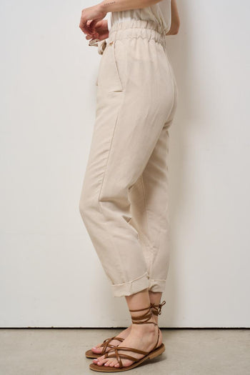 Pantalone donna regular panna - 3