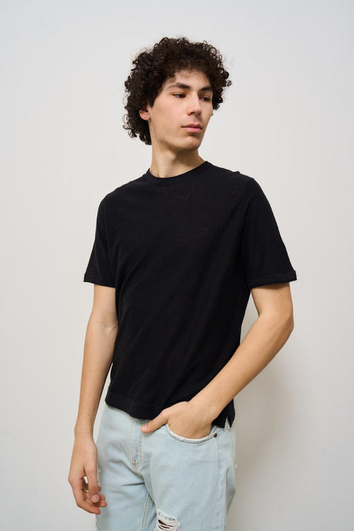 T-shirt uomo girocollo nero - 2