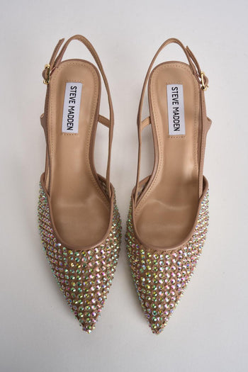 Scarpa donna con tacco strass silver - 5