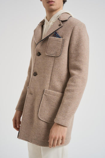 Cappotto uomo monopetto beige - 4
