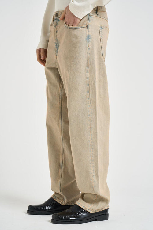 Jeans uomo in denim sabbia - 2
