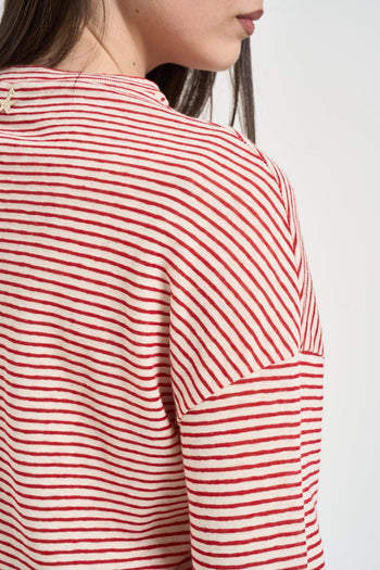 Maglia donna a righe rossa - 4