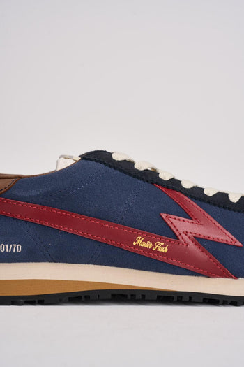 Sneakers uomo blu e rossa - 4