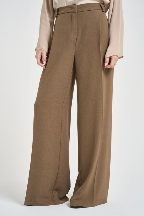 Pantalone donna a palazzo fango