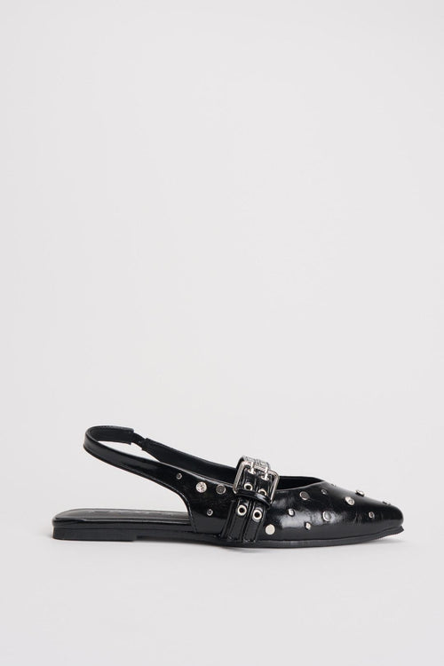 Slingback donna nere con borchie