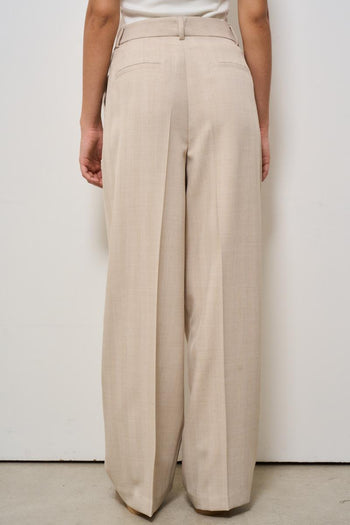 Pantalone donna a palazzo beige - 4
