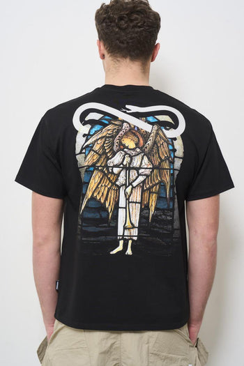 T-shirt uomo girocollo nera con stampa - 3