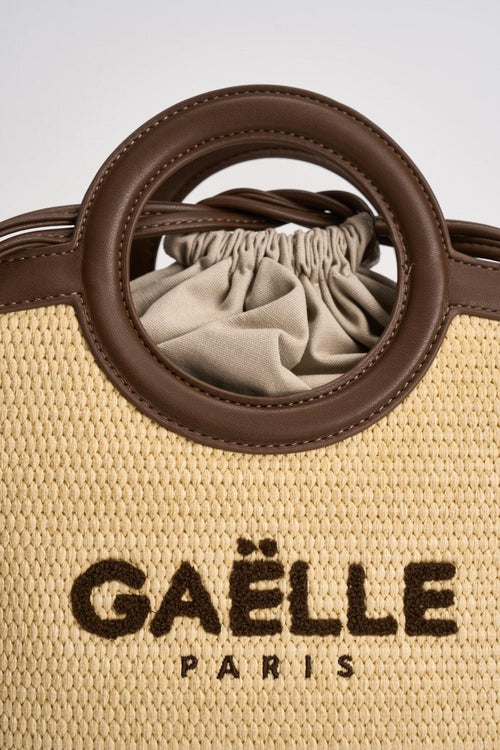 Borsa donna in paglia e ecopelle marrone - 2
