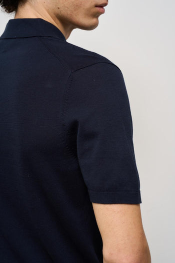 Polo uomo in maglia blu - 4