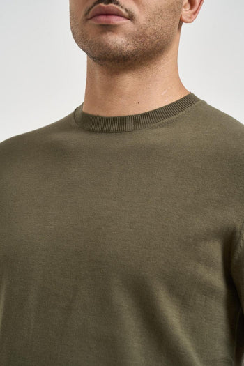 T-shirt uomo in maglia verde militare - 3
