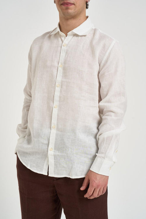 Camicia uomo in lino bianca - 2