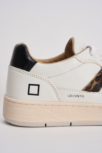 Sneakers donna W431-C2-VC-WD Court 2.0 vintage bianca e lepardata - 3