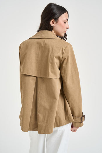 Trench donna corto cammello - 4