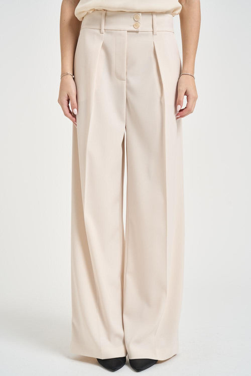 Pantalone donna a palazzo panna - 2