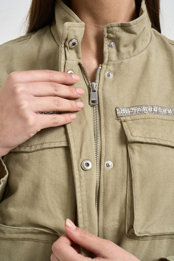 Giacca donna verde militare - 6