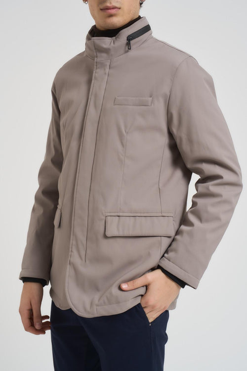 Giubbotto trench uomo grigio chiaro