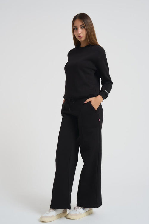 Felpa donna girocollo nera - 2