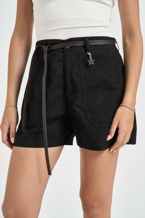 Shorts donna quattro tasche nero - 1