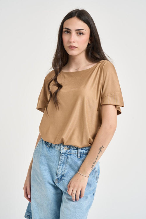 T-shirt donna cammello