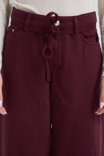 Jeans donna balloon bordeaux - 4