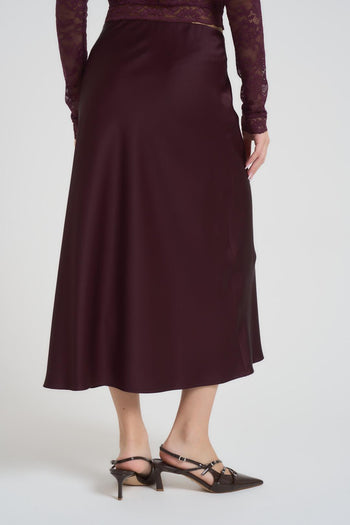 Gonna donna satinata vino - 3