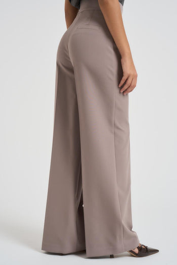 Pantalone donna dritto tortora - 4