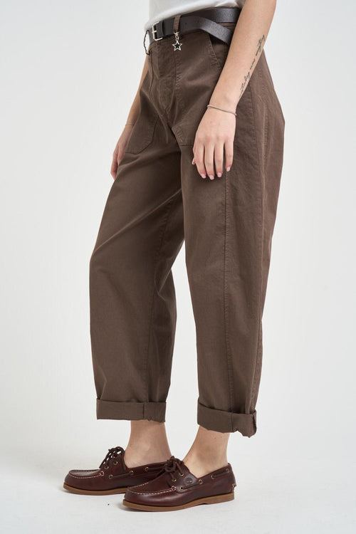 Pantalone donna carrot fit moro - 2