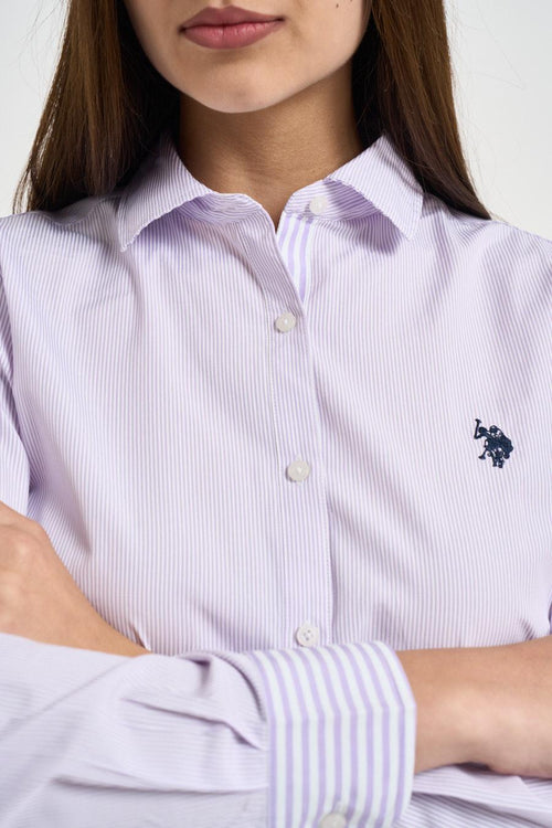 Camicia donna a righe lilla - 2