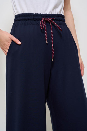 Pantaloni donna blu a palazzo - 5