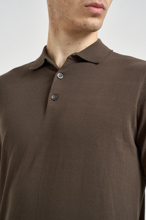 Polo uomo in maglia marrone - 2
