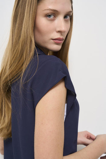 Blusa donna blu - 5