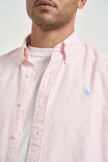 Camicia uomo a righe rosa e bianche - 3