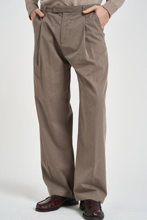 Pantalone uomo gamba ampia fango