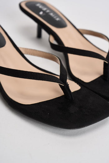 Sandali donna infradito in suede neri - 4