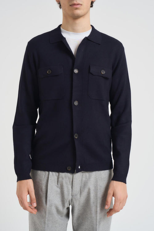 Giacca camicia uomo blu