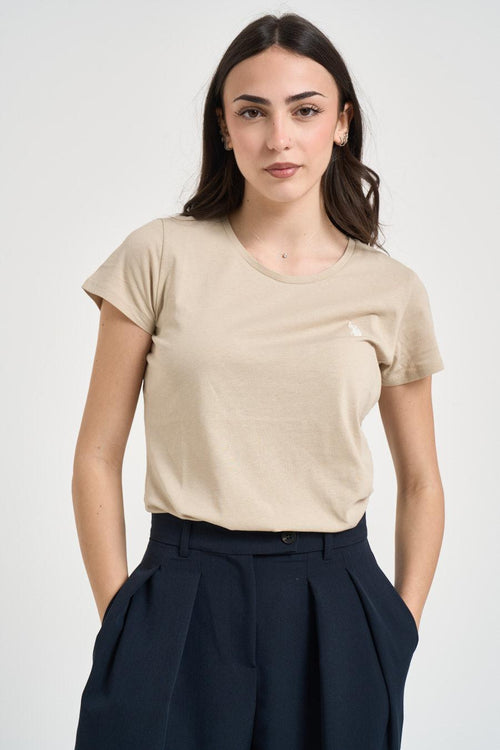 T-shirt donna beige