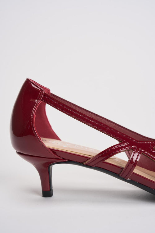 Décolleté donna in vernice bordeaux - 2