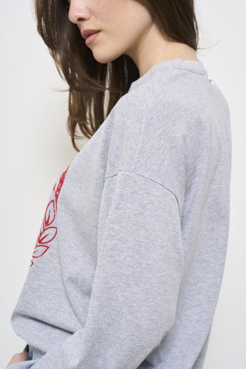 Women's grey sweatshirt with print - 4